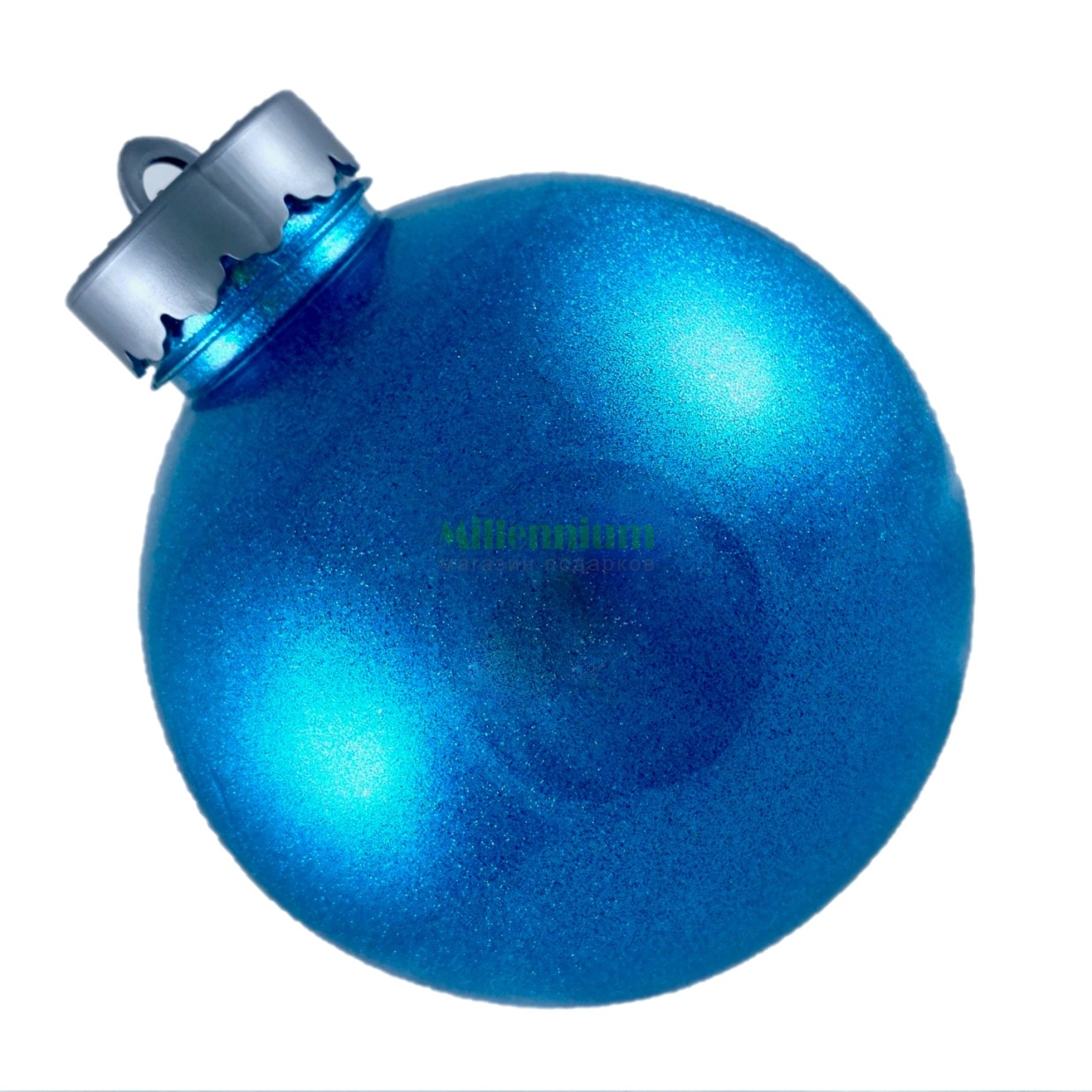 Ёлочный шар15 см Голубой блестящий  МДМ